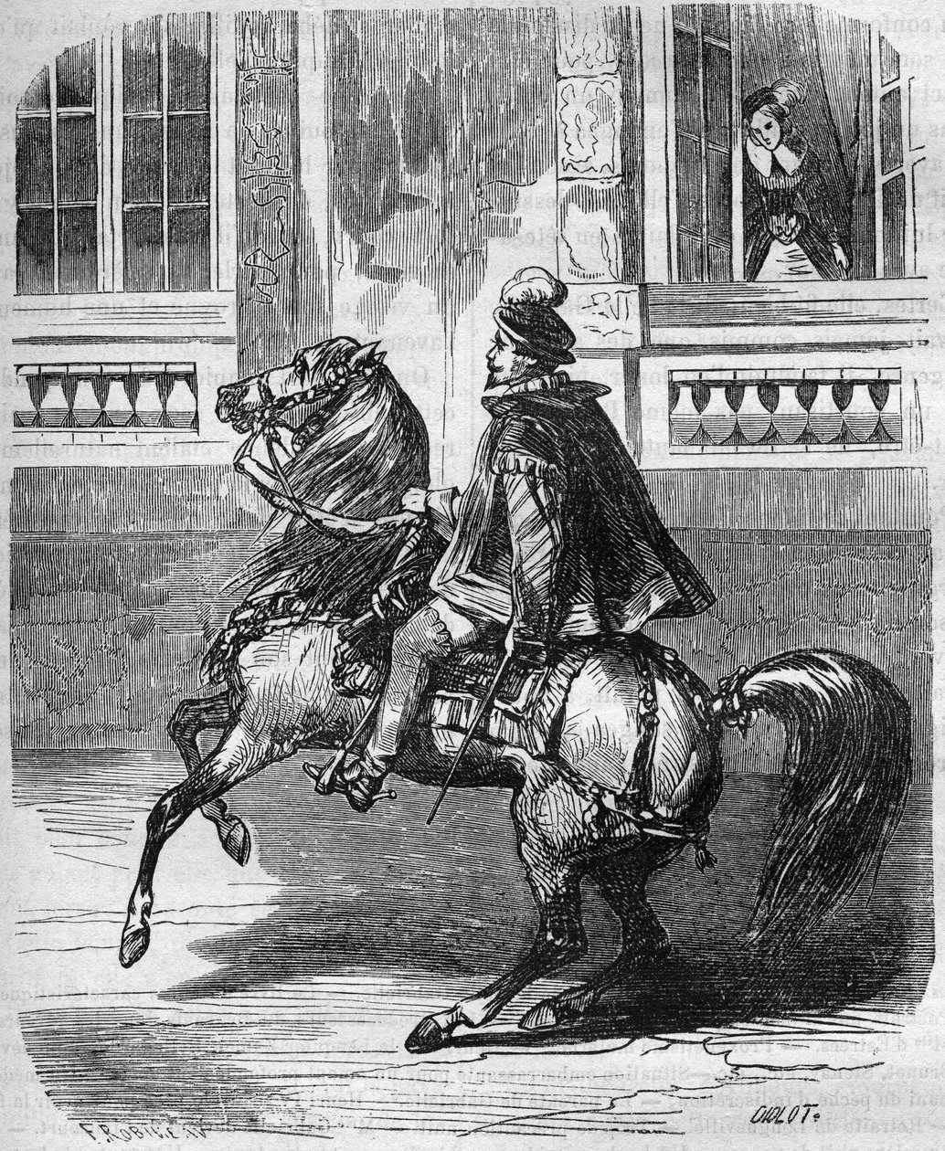 Gli amori del Re Enrico II (1519-1559) e Diana di Poitiers (1499-1566). Incisione in “Histoire de la prostitution et de la débauche dans tous les peuples du globe depuis l