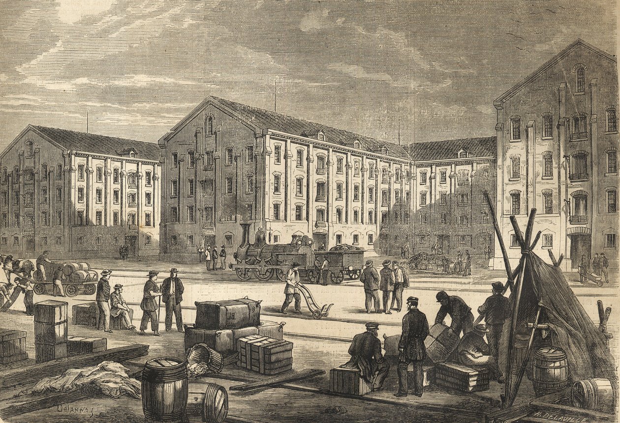 I moli di Rouen nel 1866 - Incisione da French School