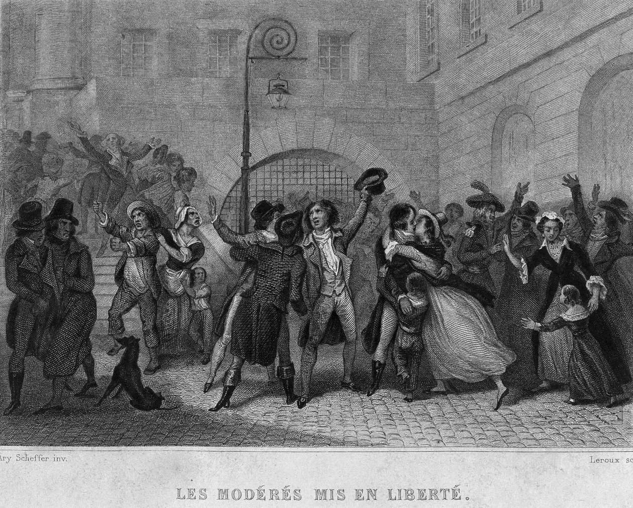 Les moderes mis en liberté - in "Rivoluzione francese" di Thiers. XIX secolo da French School
