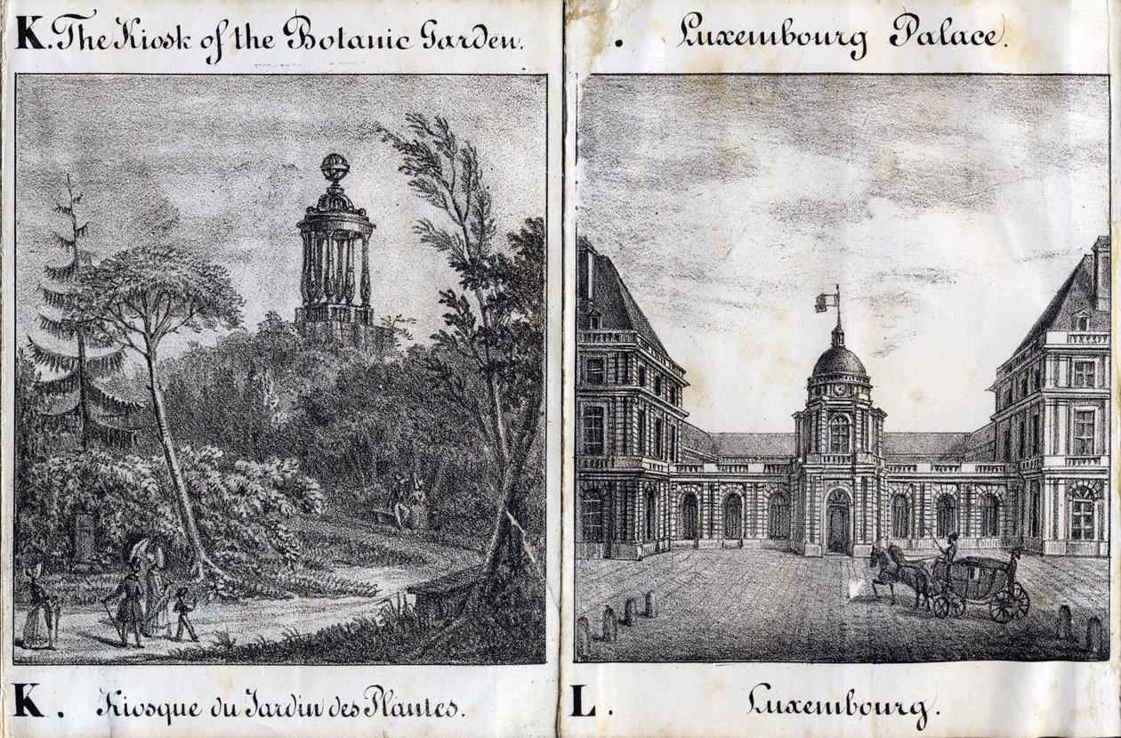 Lettera K Chiosco del Jardin des Plantes e L Palais du Luxembourg - 