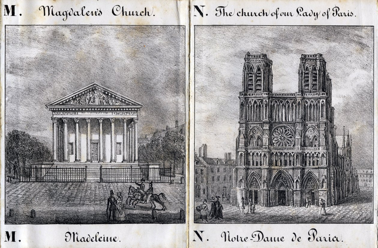 Lettera M Madeleine e N Notre-Dame de Paris (Notre Dame de Paris) - 