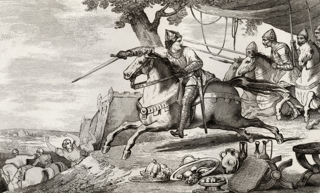 Lotario (941-86) guida il suo esercito in battaglia, da 