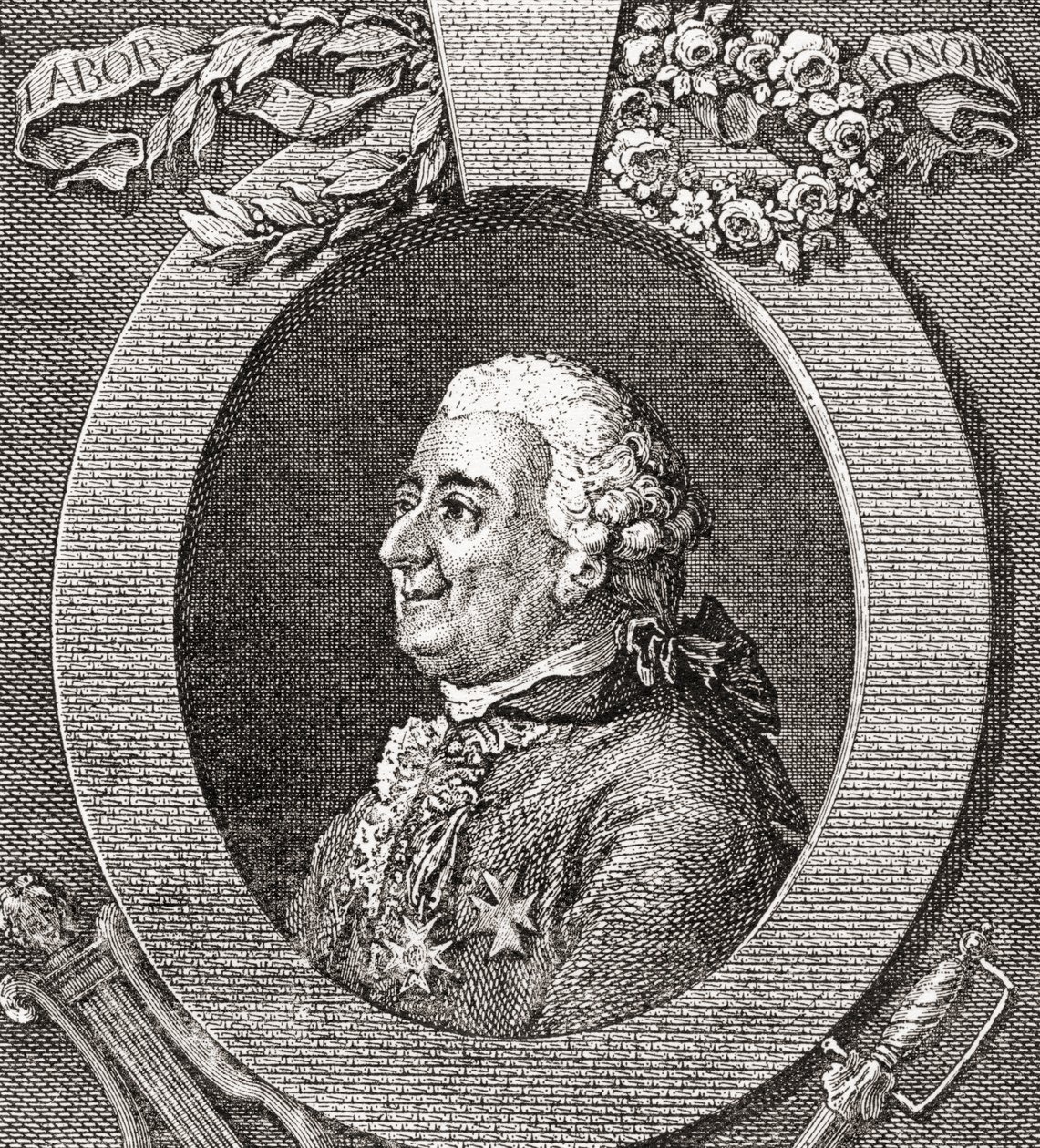 Louis-Élisabeth de la Vergne, conte di Tressan, 1705-1783. Soldato francese, medico, scienziato, medievalista e scrittore. Da Les Heures Libres pubblicato nel 1908 da French School
