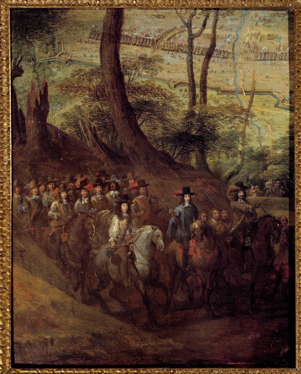 Luigi II di Borbone, Principe di Condé (Gran Condé) o Duca di Enghien, che assedia una città da French School