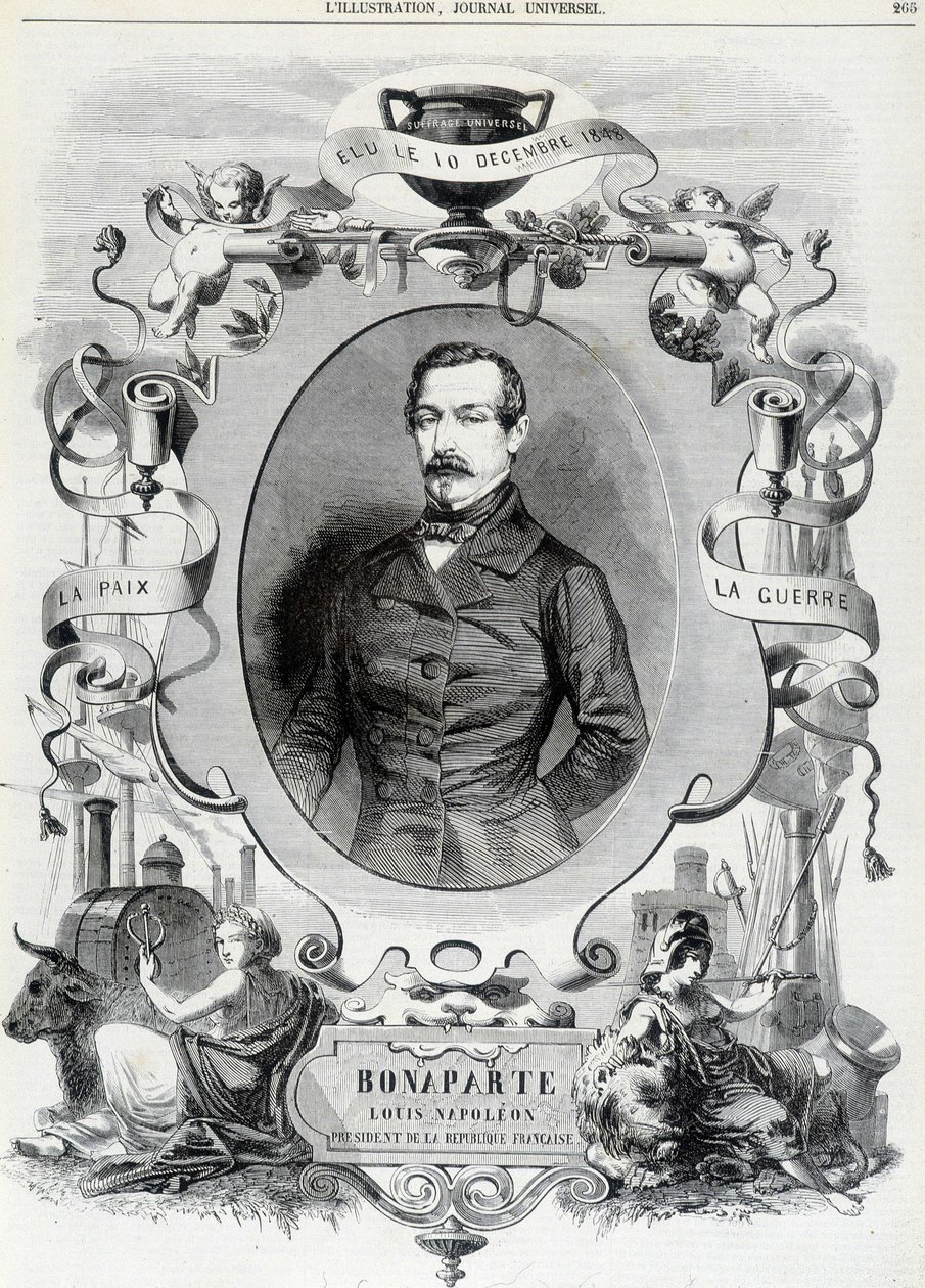 Luigi Napoleone Bonaparte (Luigi-Napoleone III), Presidente della Repubblica Francese - Ill. da French School