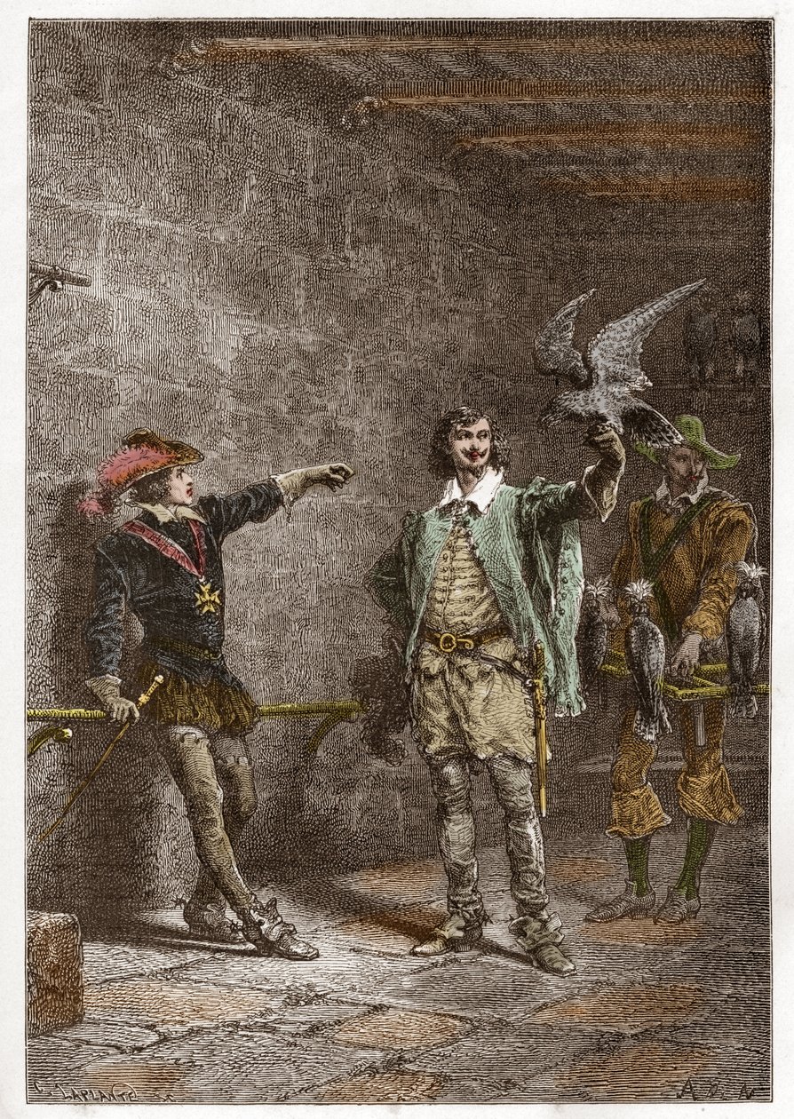 Luigi XIII (1601-1643), detto il giusto, a sedici anni, e il suo favorito Charles d