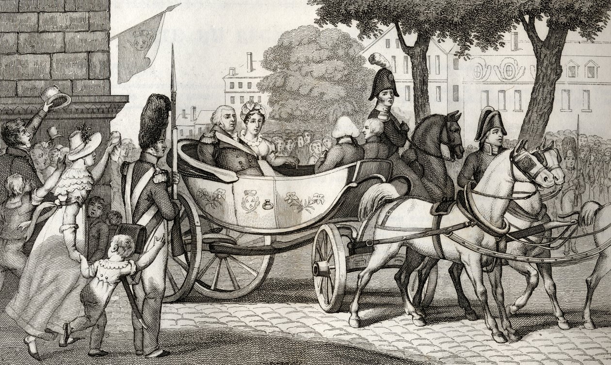 Luigi XVIII entra a Parigi alla Restaurazione del 1814, da 