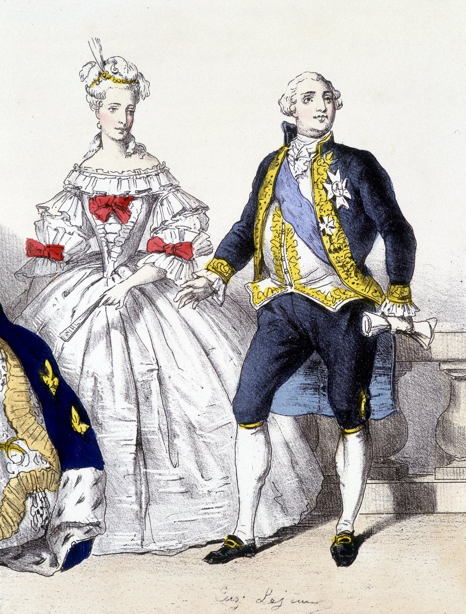 Luigi XVI e Maria Antonietta - in "La Monarchia francese in stampe" da French School