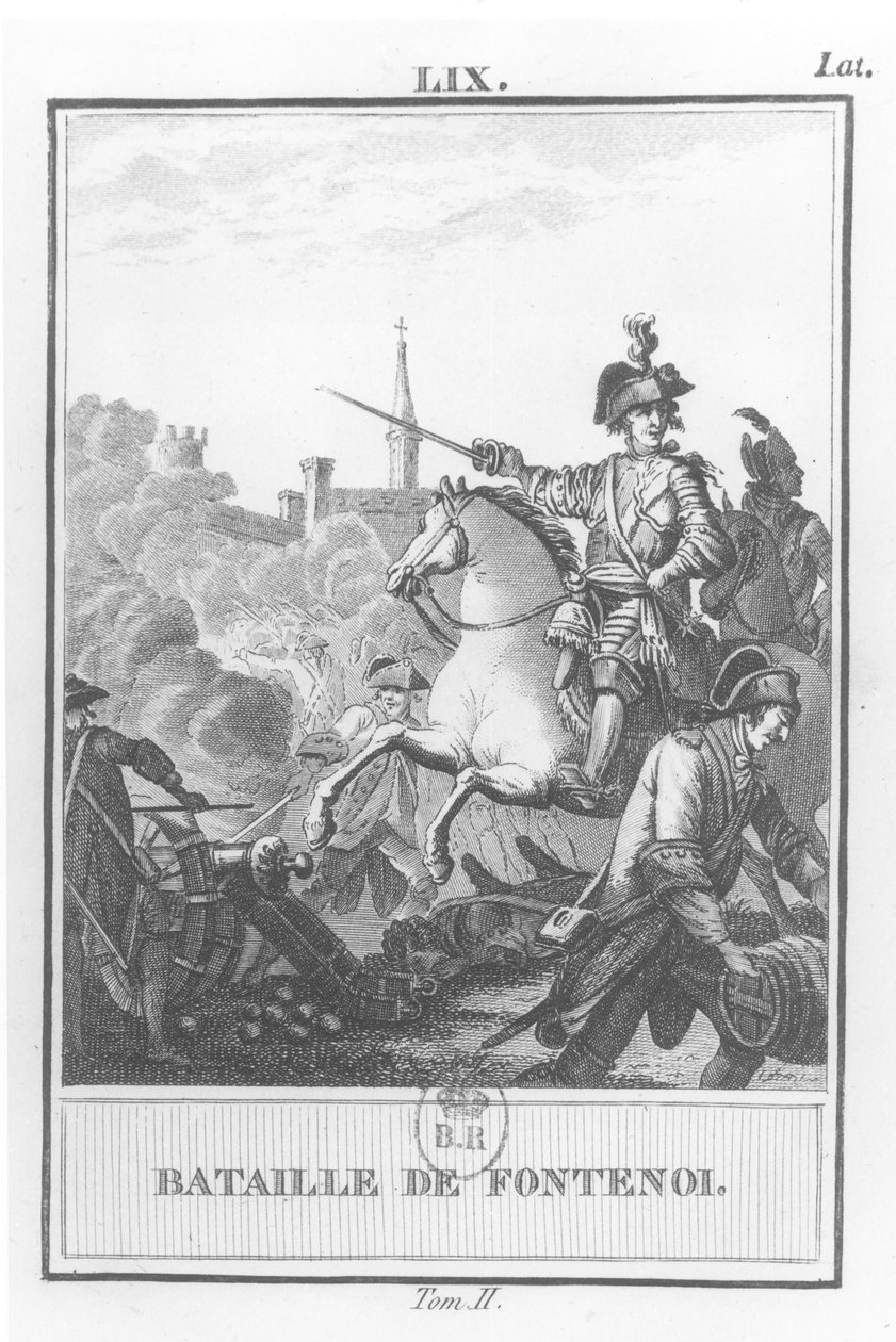 Luigi XV (1710-74) alla Battaglia di Fontenoy, 11 maggio 1745 da French School