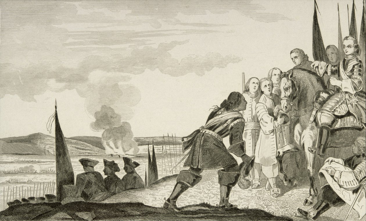 Luigi XV (1710-74) alla Battaglia di Fontenoi nel 1745, da 