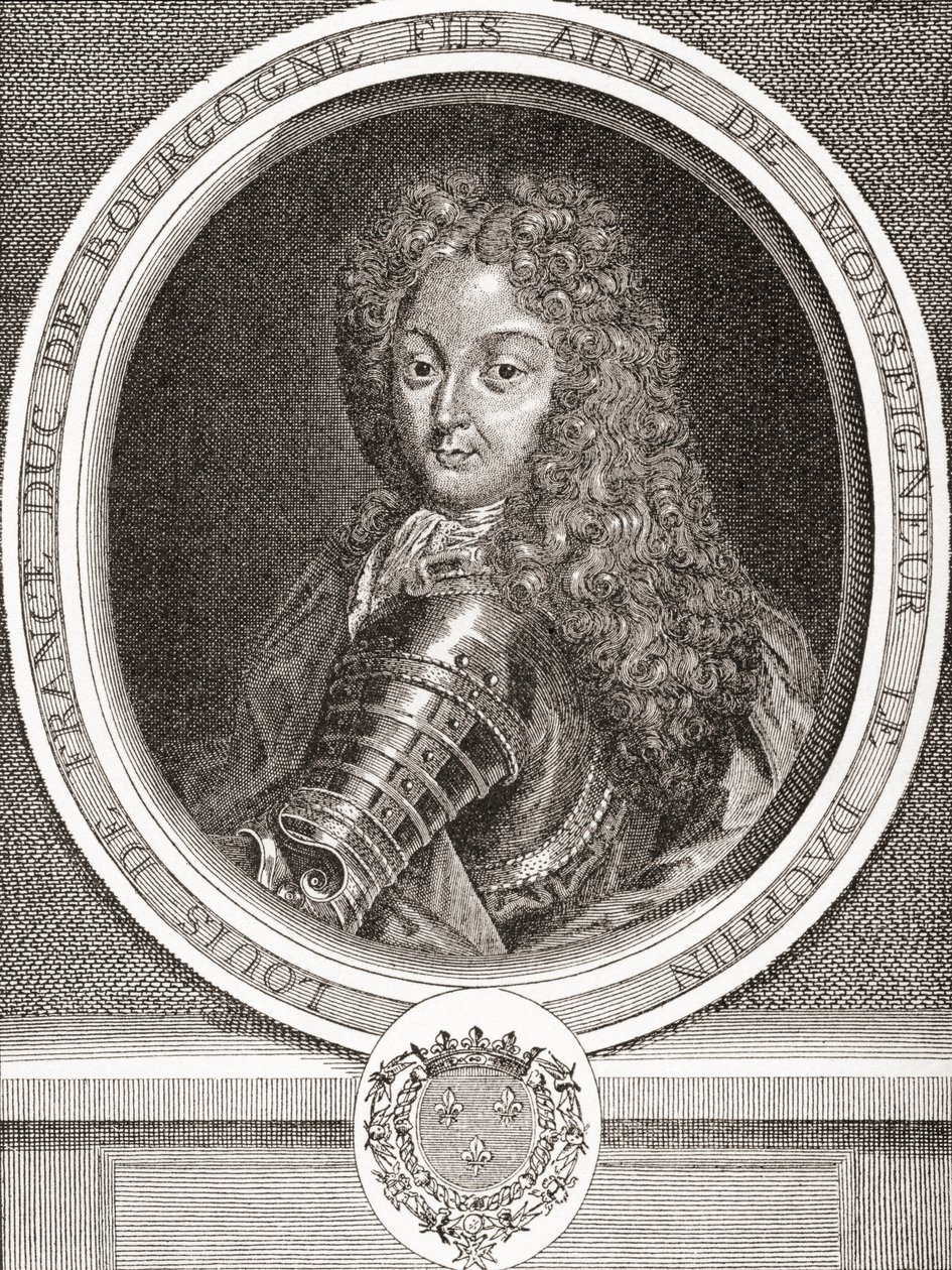 Louis de France, figlio di Francia, duca di Borgogna, 1682-1712. Figlio maggiore di Louis, Delfino di Francia, noto come Le Petit Dauphin. Da Les Heures Libres pubblicato nel 1908. da French School