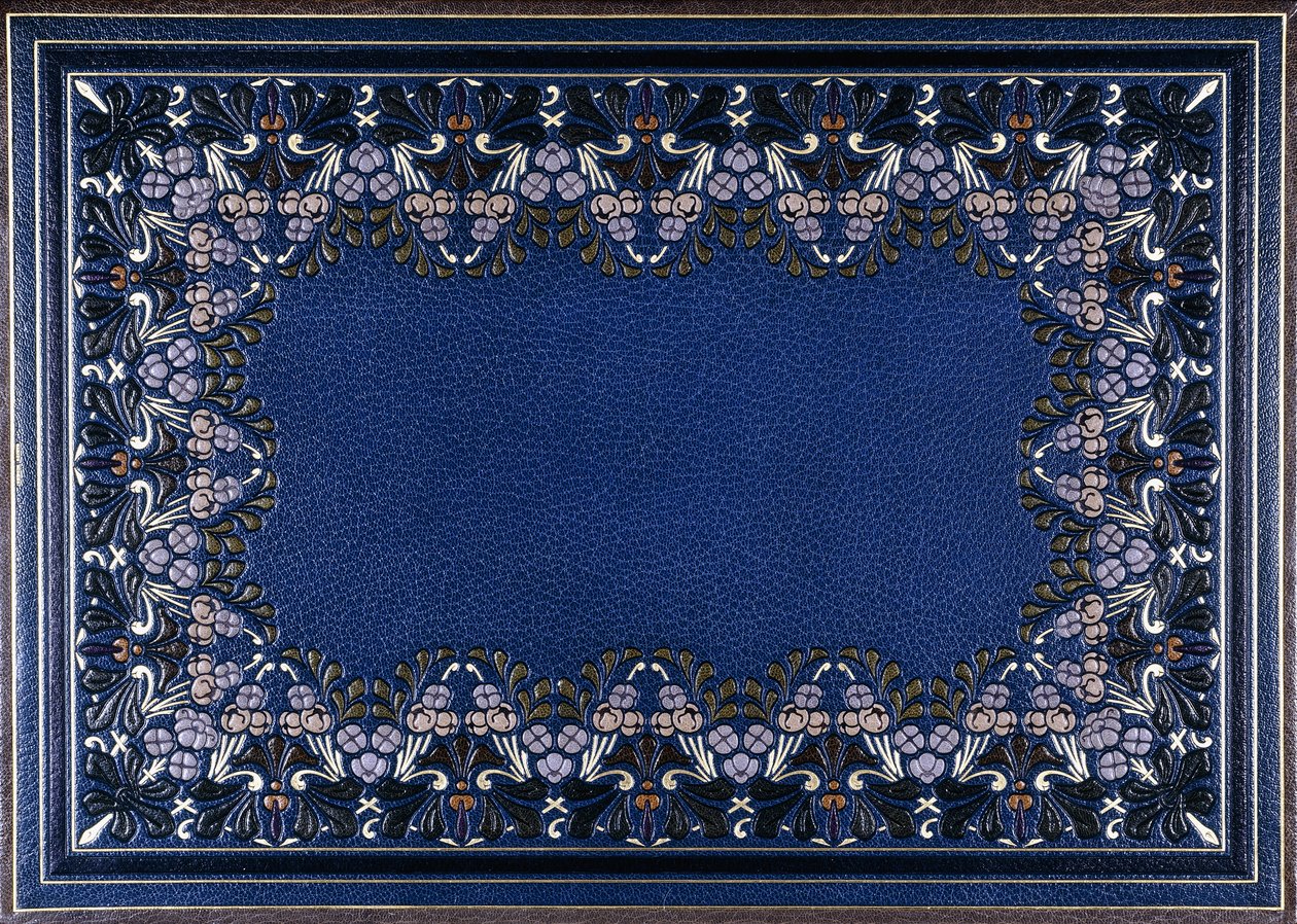 Copertina inferiore del libro con design floreale, 1886 da French School