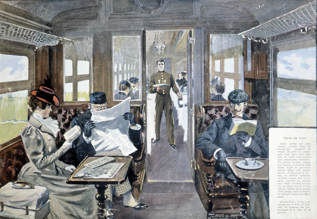 Vagone ristorante di lusso, fine XIX secolo da French School