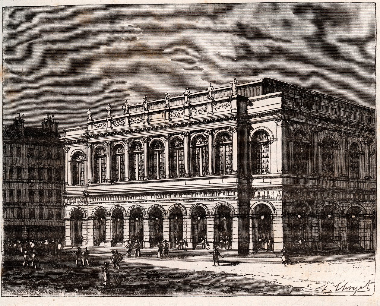 Lione: Il Grand Théâtre - incisione in 