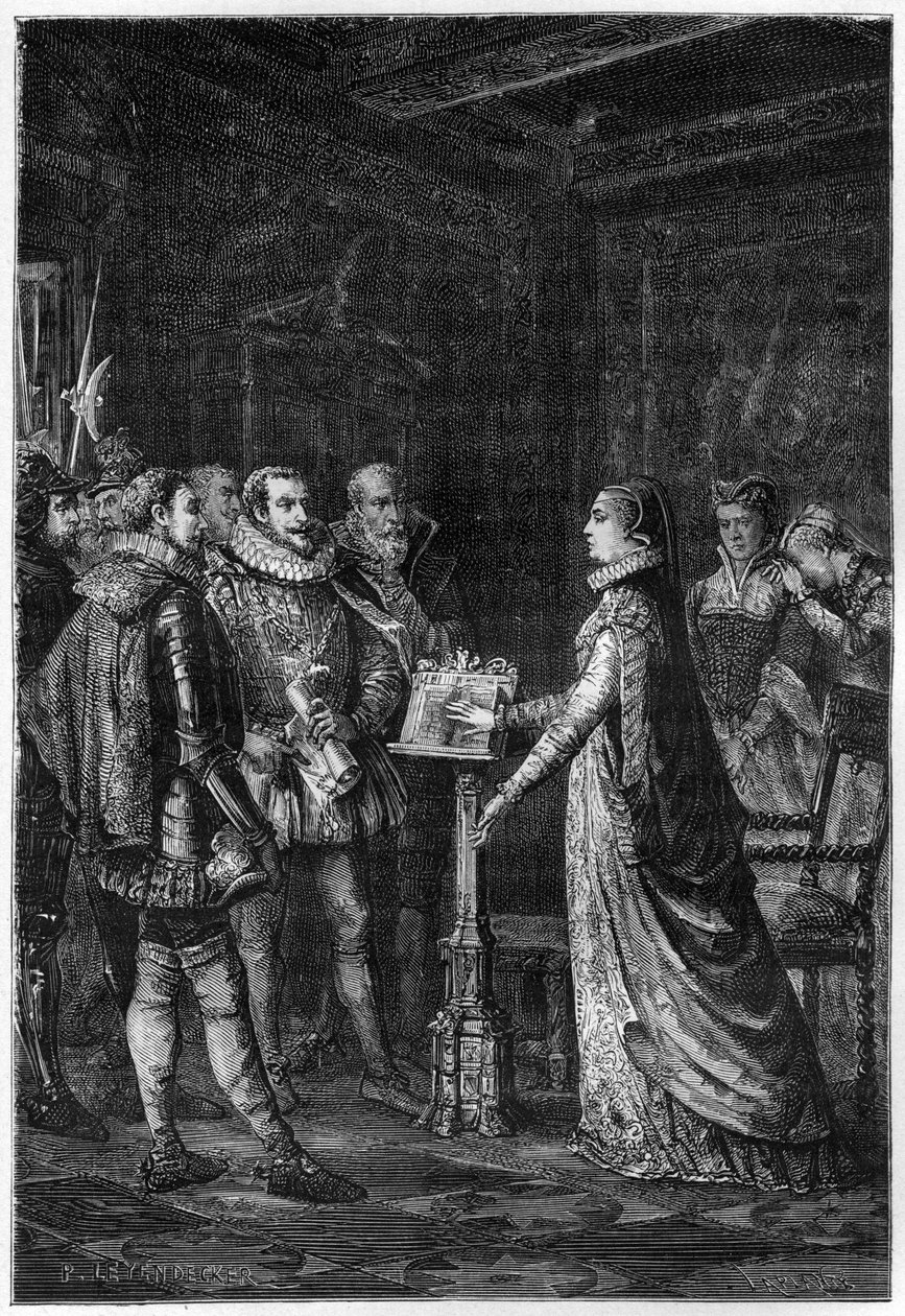 MARY STUART (1542-1587) Regina di Scozia. Maria Stuart giura di non aver mai complottato per togliere la vita alla regina Elisabetta I d