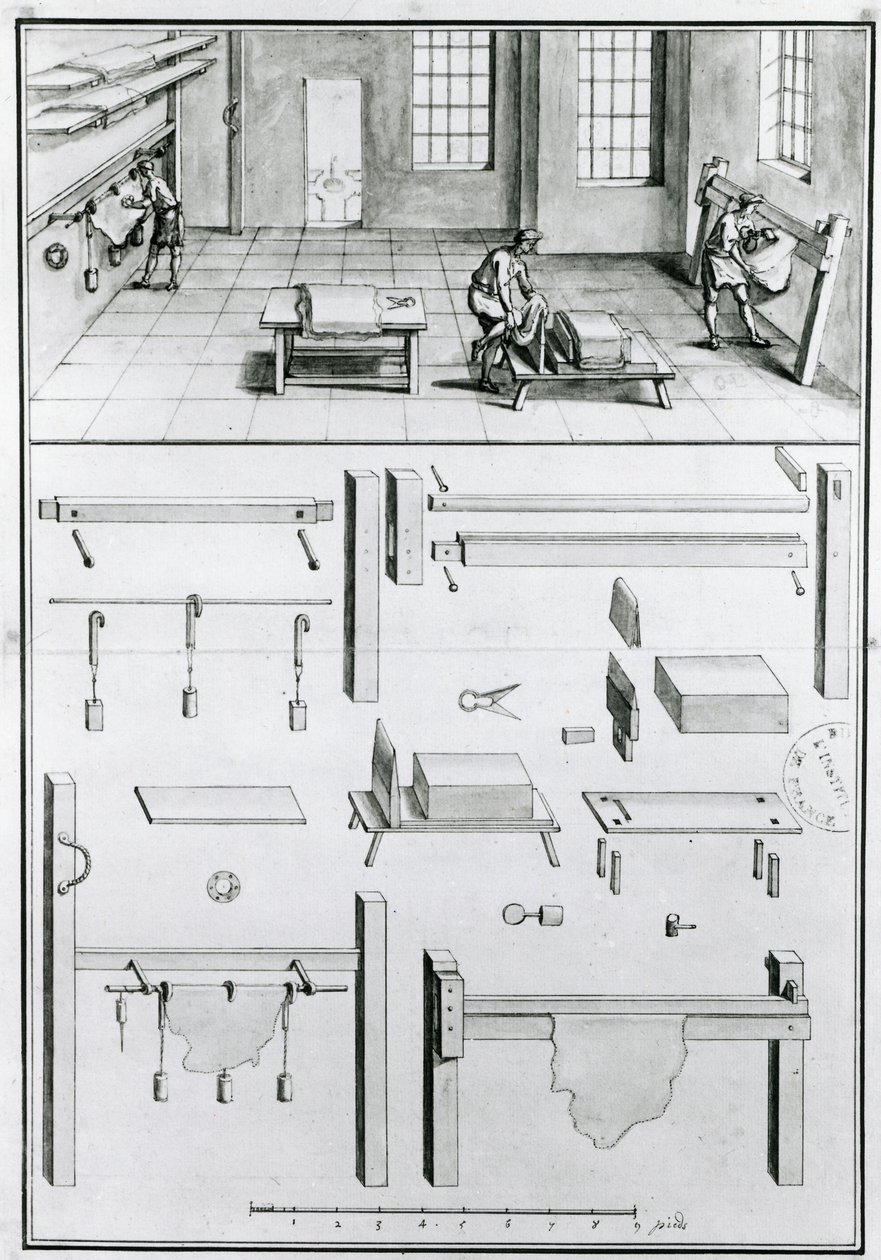 MS 1064 fol 11 Descrizioni di arti e mestieri di Denis Diderot (1713-84), pubblicato c.1770 (foto in bianco e nero) da French School