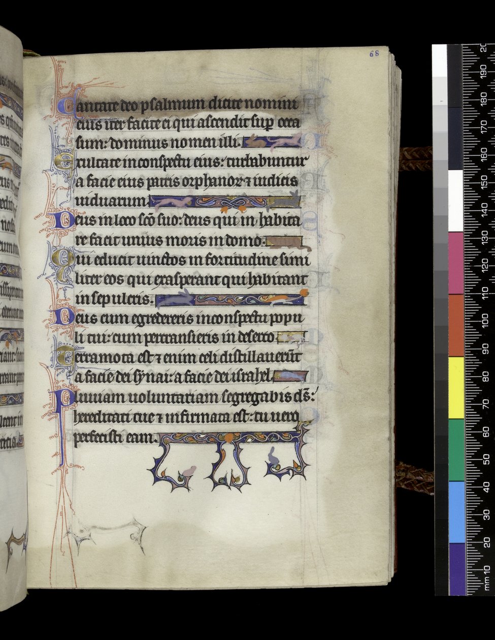 MS 300 f.68r, foglio dal Salterio e Ore di Isabella di Francia, Parigi, c.1265-70 da French School