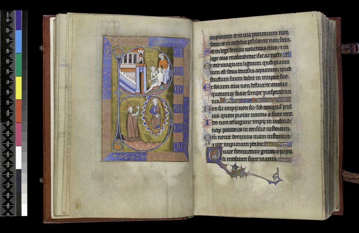 MS 300 f.XIII-1r, dal Salterio e Ore di Isabella di Francia, Parigi, c.1265-70 da French School
