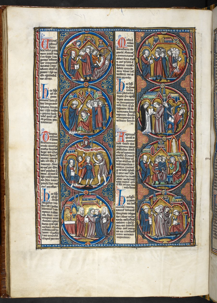 MS. Harley 1527, f.80v, miniature dalla Bible moralisée da French School