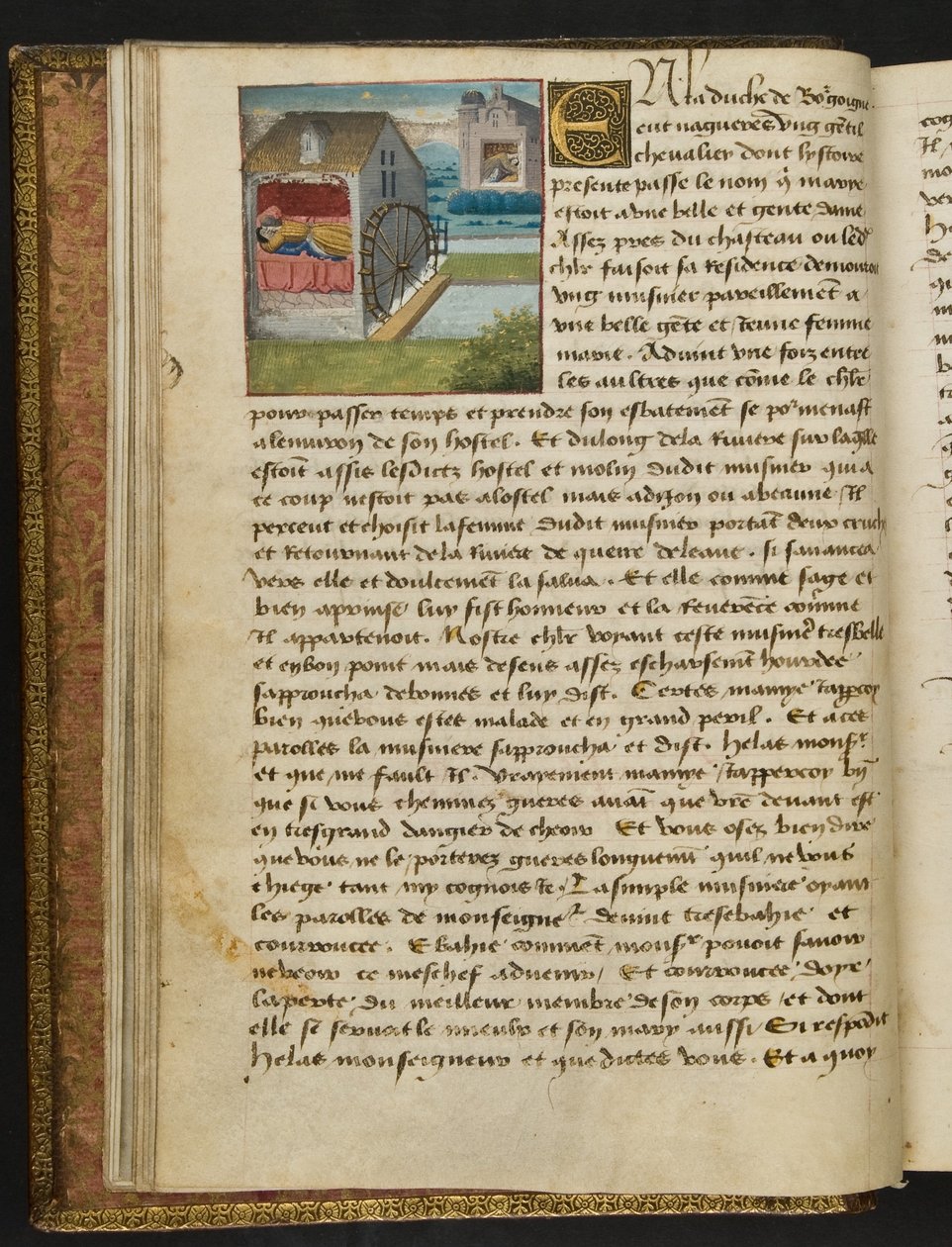 MS Hunter 252 008v Pagina da Cent Nouvelles Nouvelles, c.1461-62 da French School