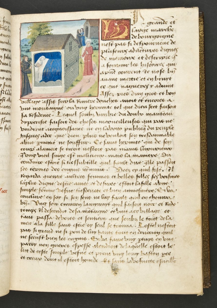 MS Hunter 252 030r Pagina da Cent Nouvelles Nouvelles, c.1461-62 da French School