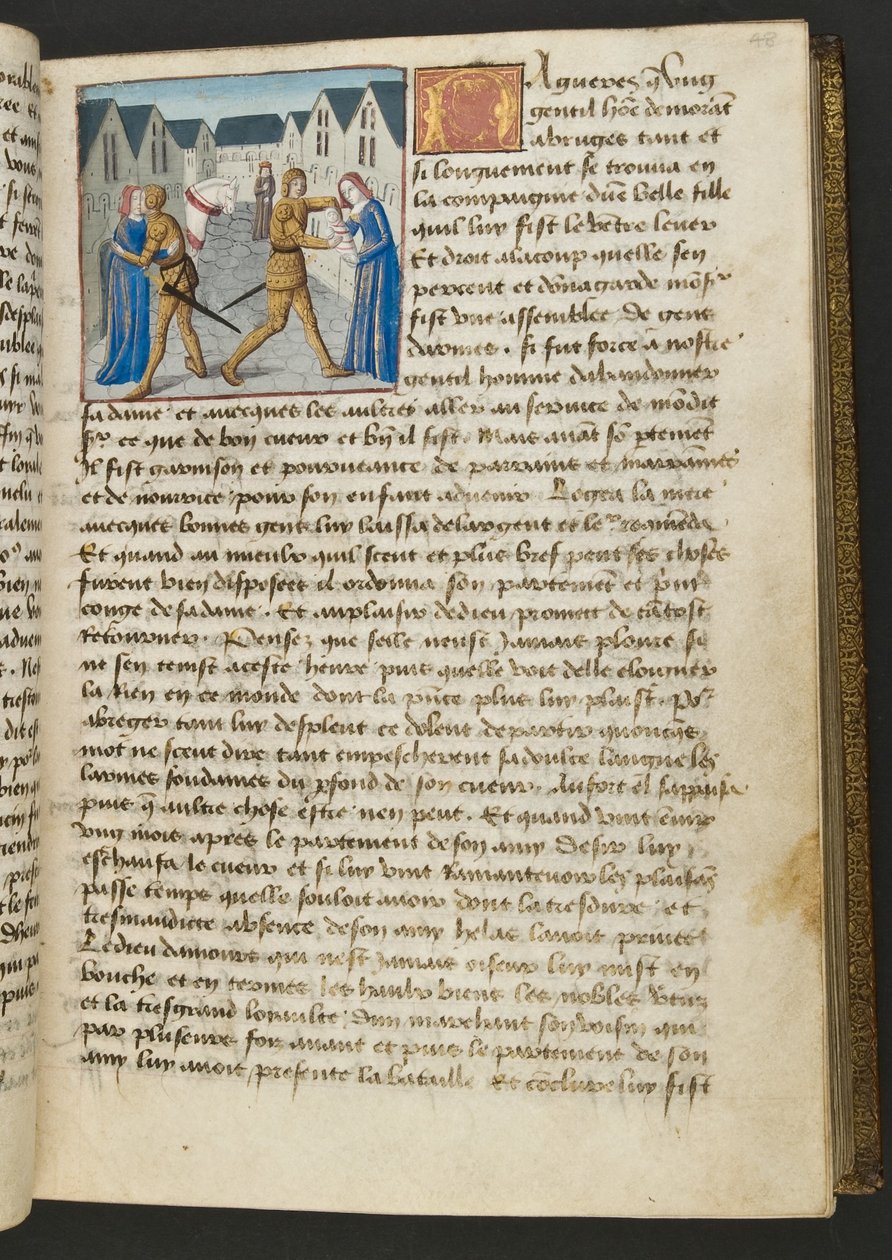 Pagina da Cent Nouvelles Nouvelles, c.1461-62 da French School
