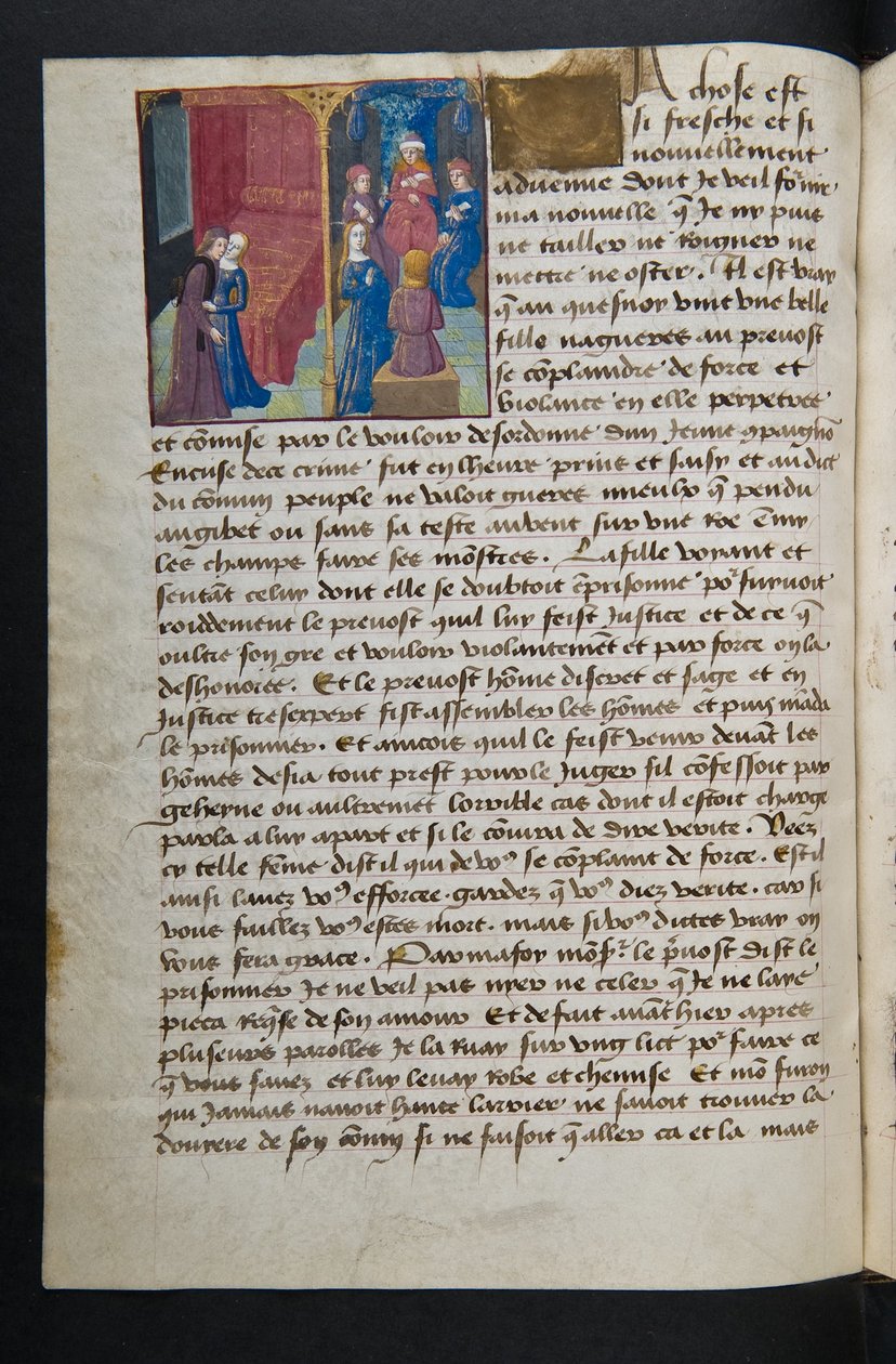 Pagina da Cent Nouvelles Nouvelles, c.1461-62 da French School