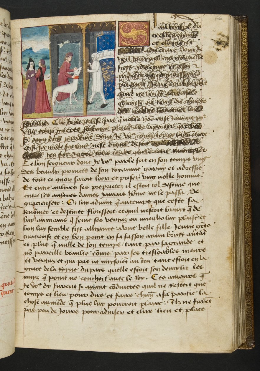 Pagina da Cent Nouvelles Nouvelles, c.1461-62 da French School