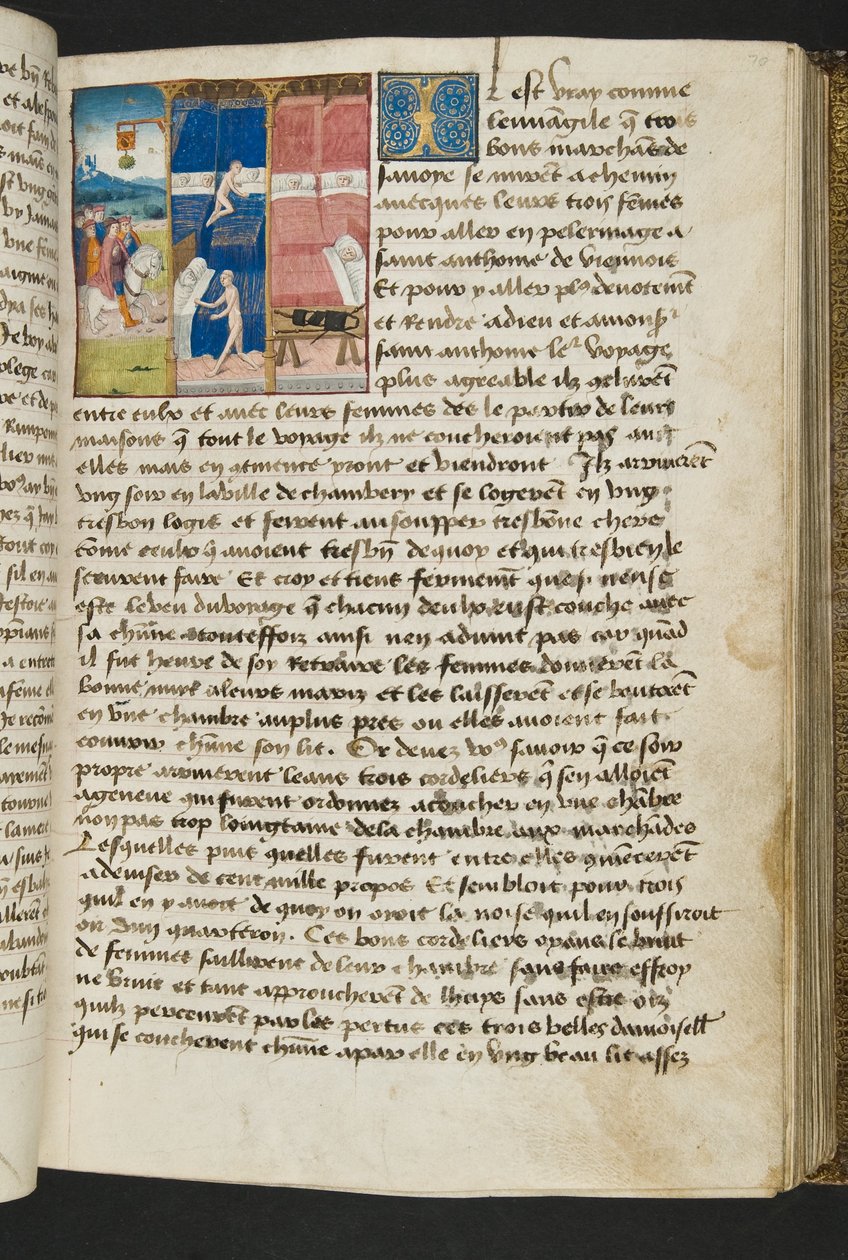 Pagina da Cent Nouvelles Nouvelles, c.1461-62 da French School
