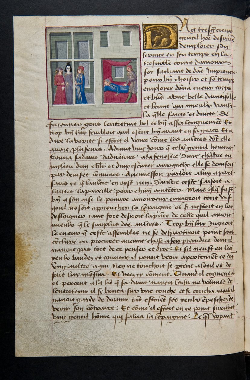 Pagina da Cent Nouvelles Nouvelles, c.1461-62 da French School