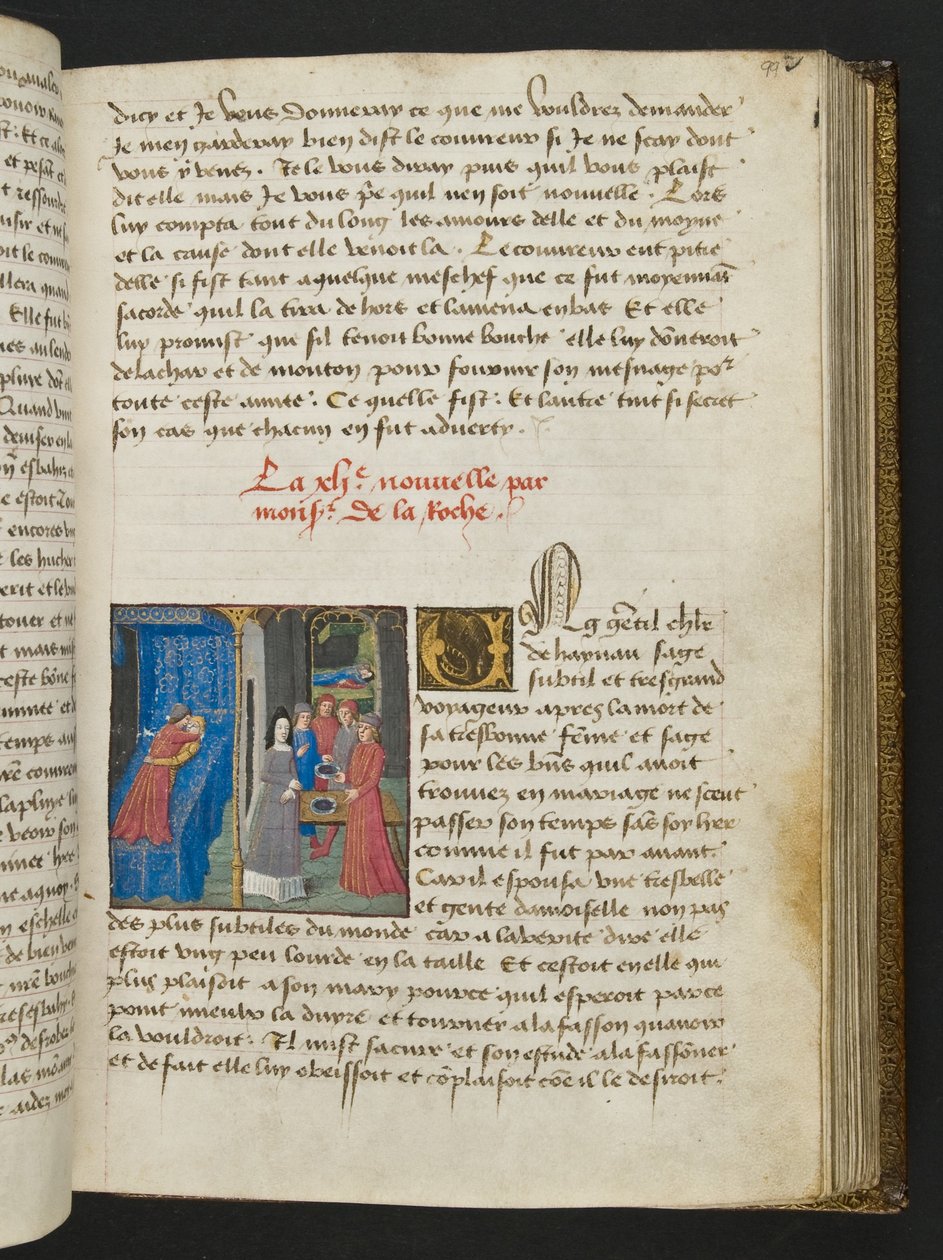 Pagina da Cent Nouvelles Nouvelles, c.1461-62 da French School