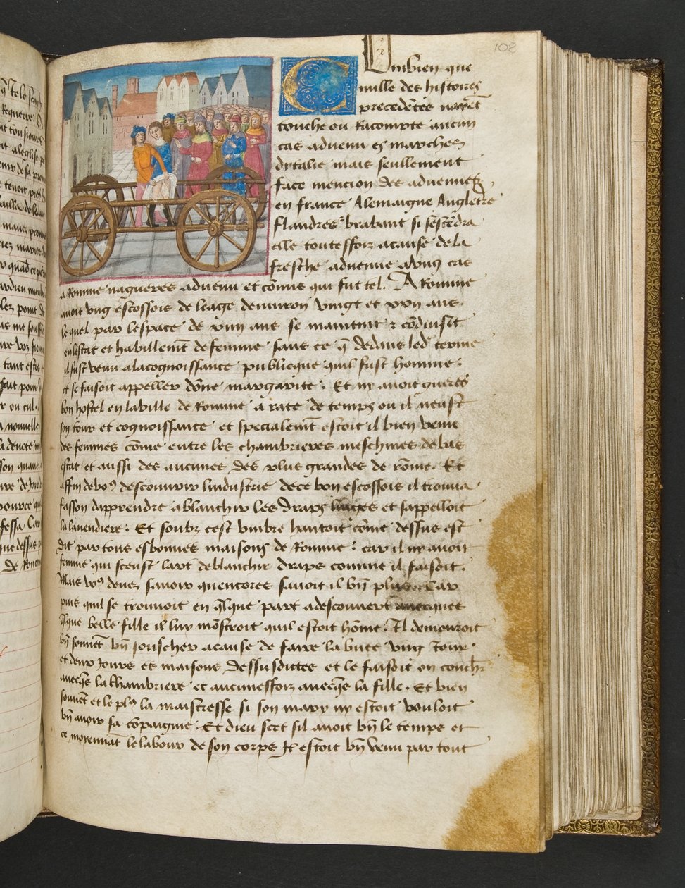 Pagina da Cent Nouvelles Nouvelles, c.1461-62 da French School