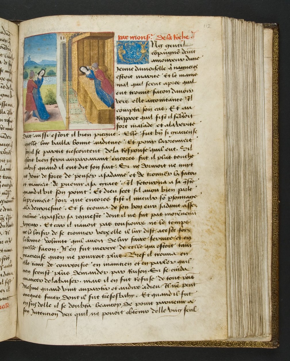 Pagina da Cent Nouvelles Nouvelles, c.1461-62 da French School