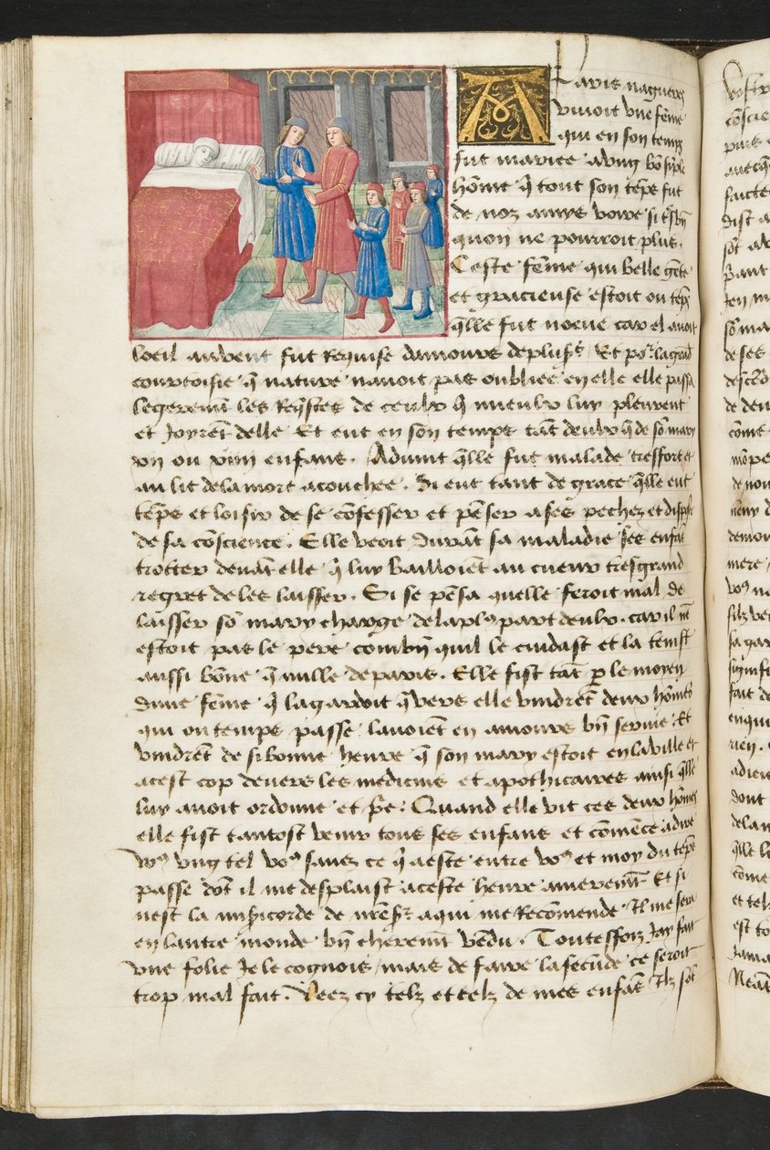Pagina da Cent Nouvelles Nouvelles, c.1461-62 da French School
