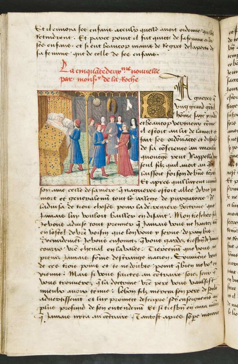 Pagina da Cent Nouvelles Nouvelles, c.1461-62 da French School