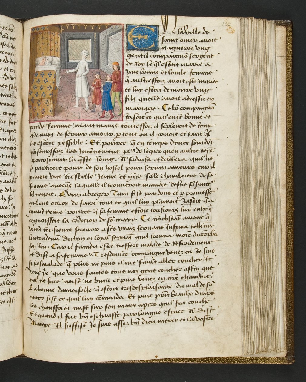 Pagina da Cent Nouvelles Nouvelles, c.1461-62 da French School