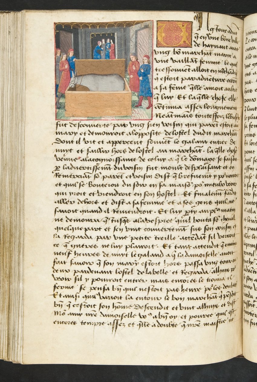 Pagina da Cent Nouvelles Nouvelles, c.1461-62 da French School