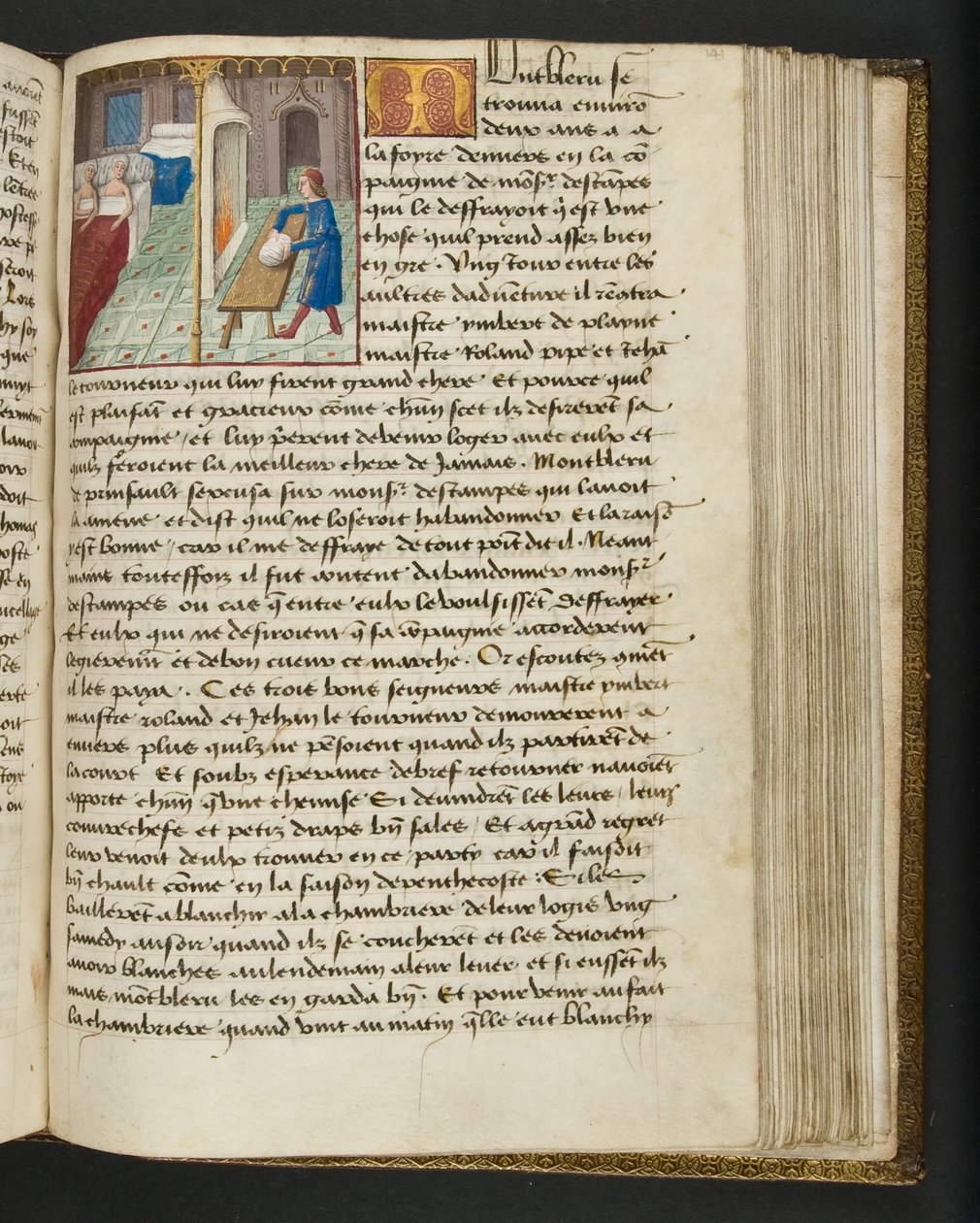 Pagina da Cent Nouvelles Nouvelles, c.1461-62 da French School