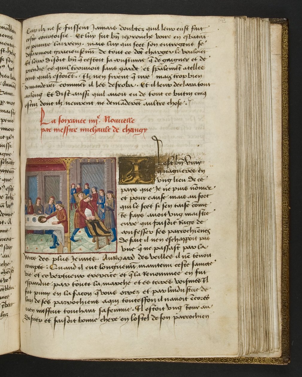 Pagina da Cent Nouvelles Nouvelles, c.1461-62 da French School