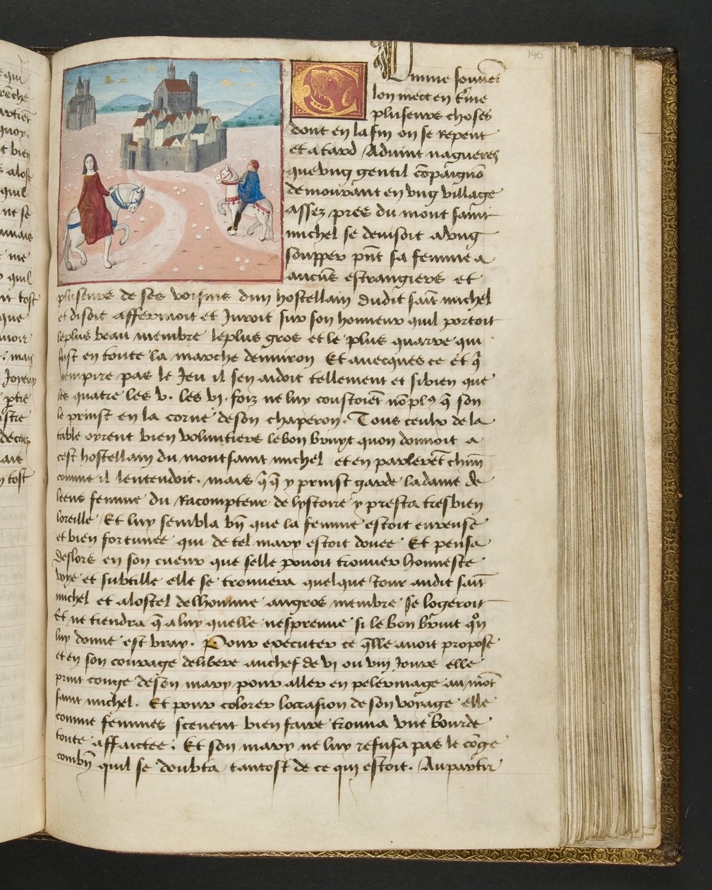 Pagina da Cent Nouvelles Nouvelles, c.1461-62 da French School