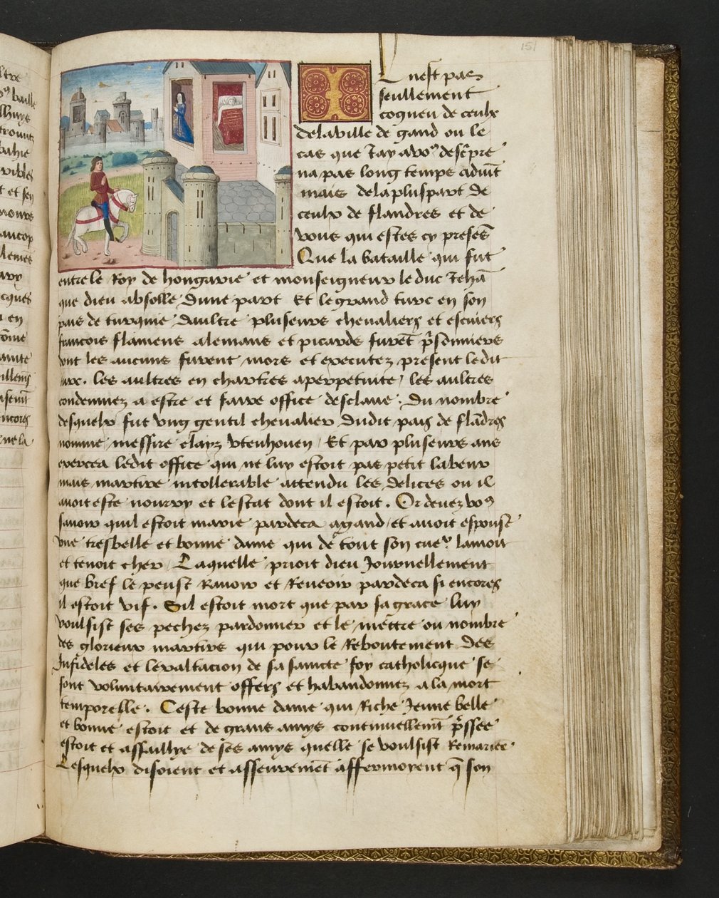 Pagina da Cent Nouvelles Nouvelles, c.1461-62 da French School