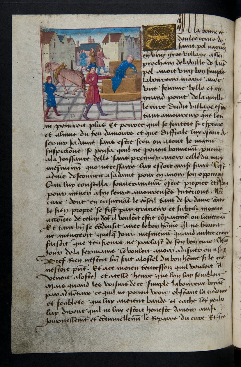 Pagina da Cent Nouvelles Nouvelles, c.1461-62 da French School