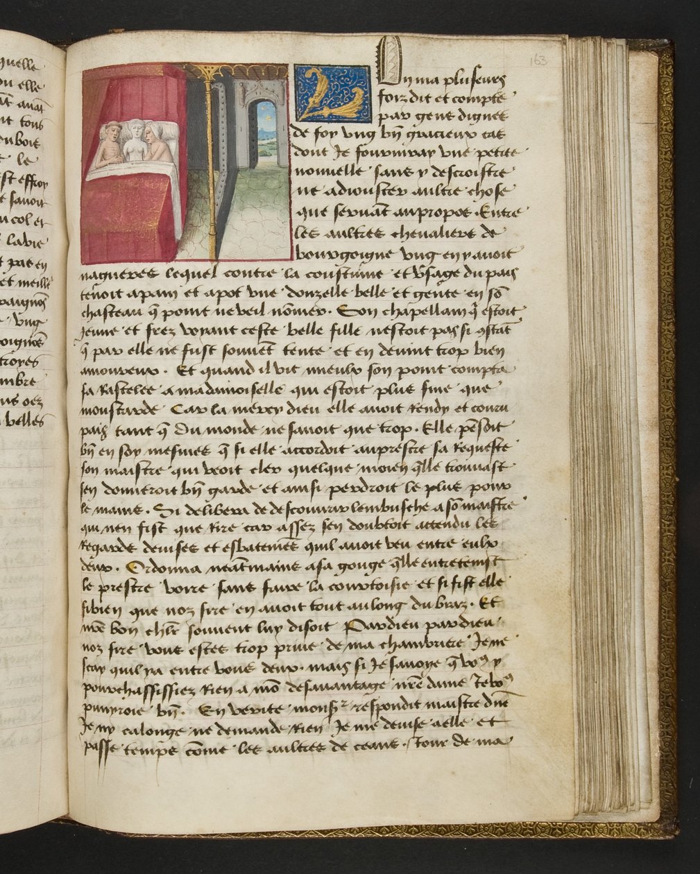 Pagina da Cent Nouvelles Nouvelles, c.1461-62 da French School