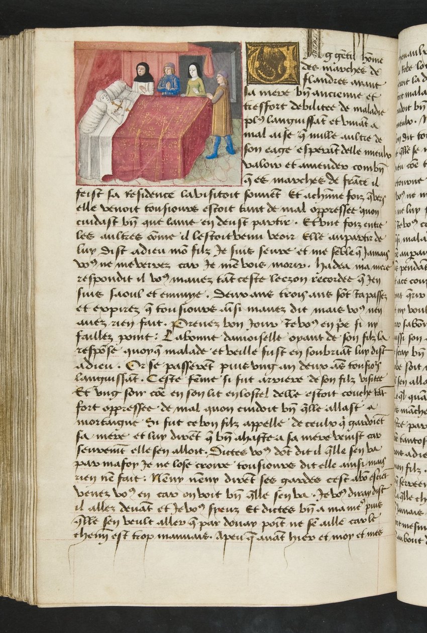 Pagina da Cent Nouvelles Nouvelles, c.1461-62 da French School