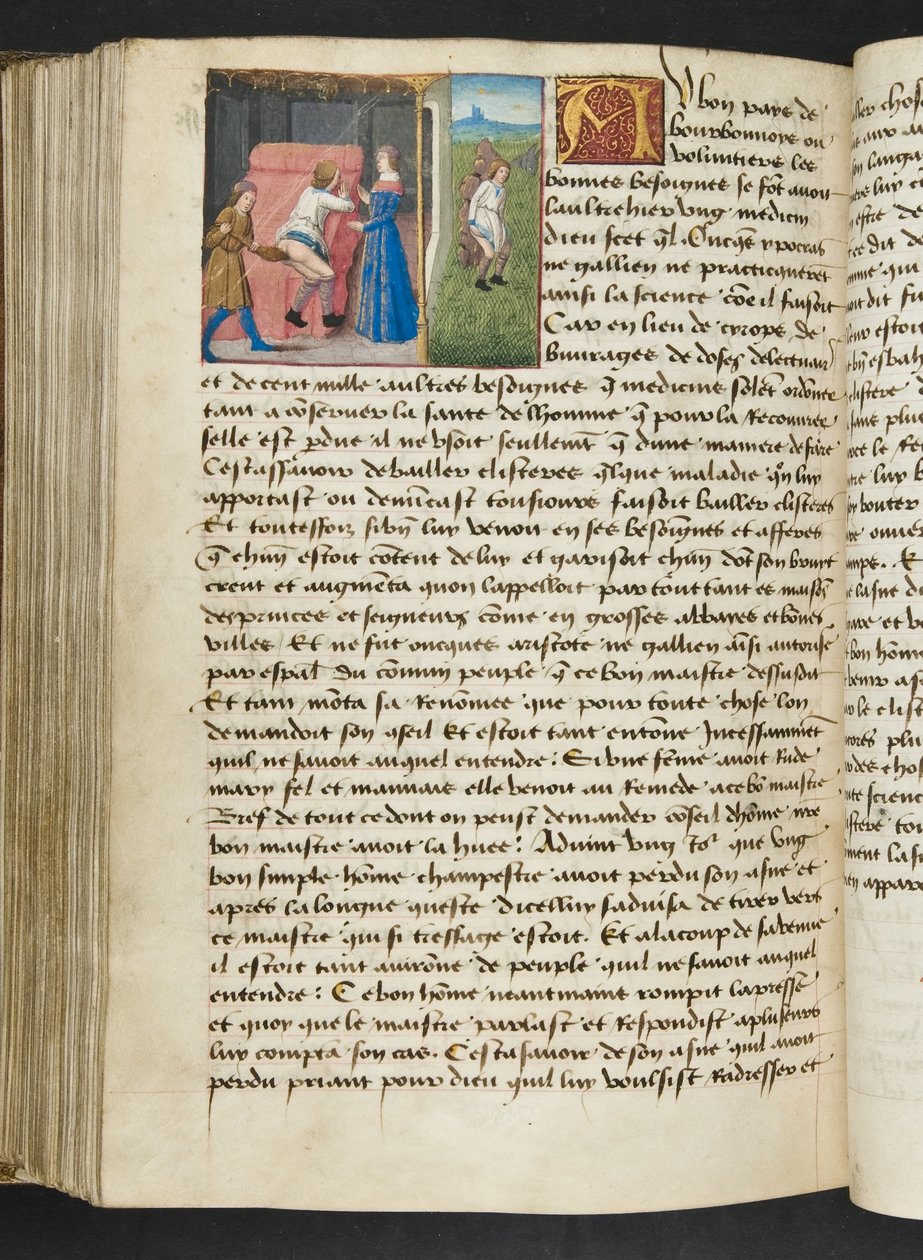 Pagina da Cent Nouvelles Nouvelles, c.1461-62 da French School