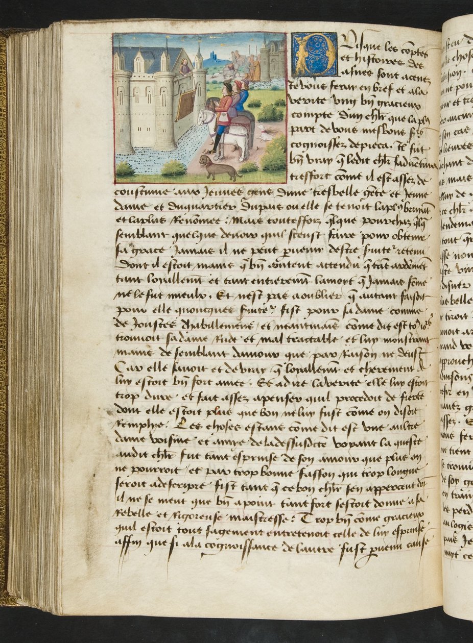 Pagina da Cent Nouvelles Nouvelles, c.1461-62 da French School