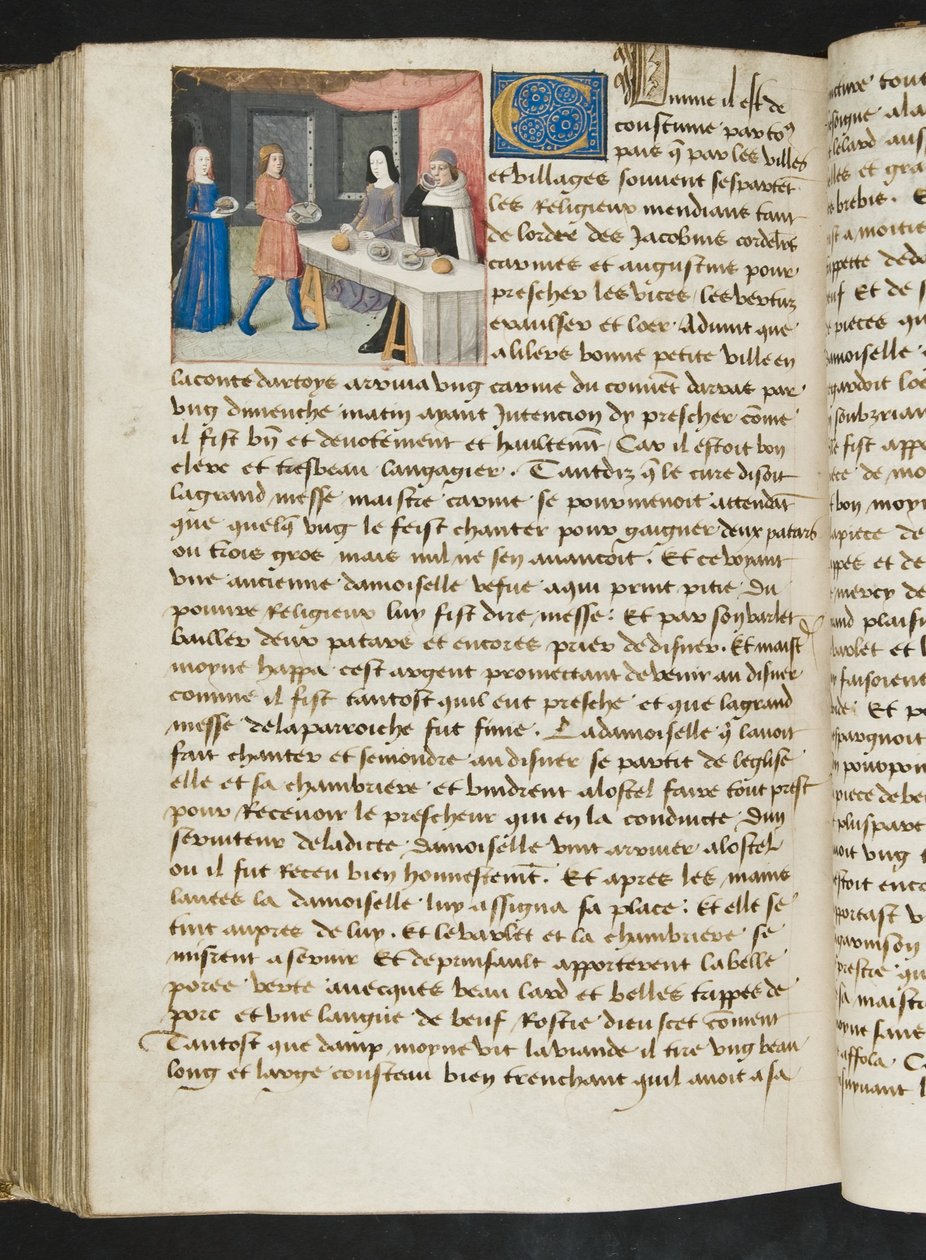 Pagina da Cent Nouvelles Nouvelles, c.1461-62 da French School
