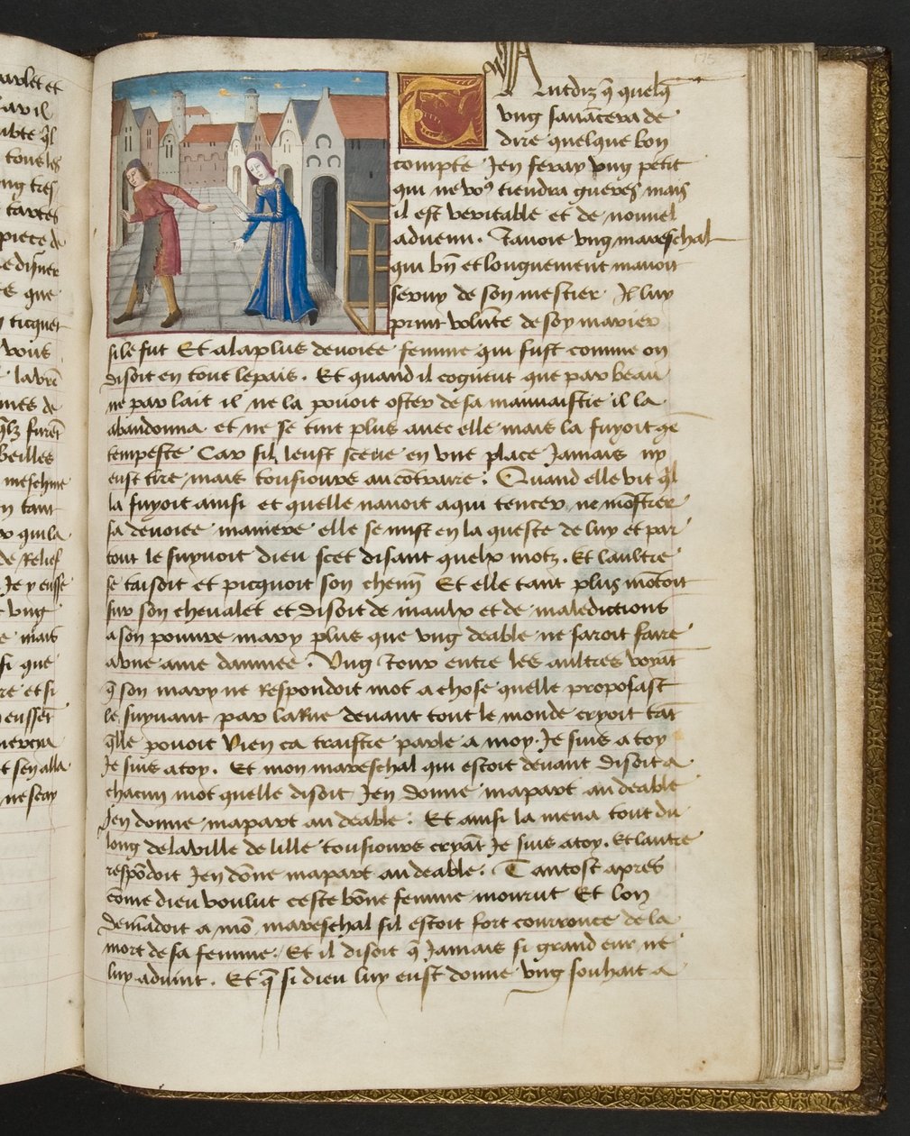 Pagina da Cent Nouvelles Nouvelles, c.1461-62 da French School