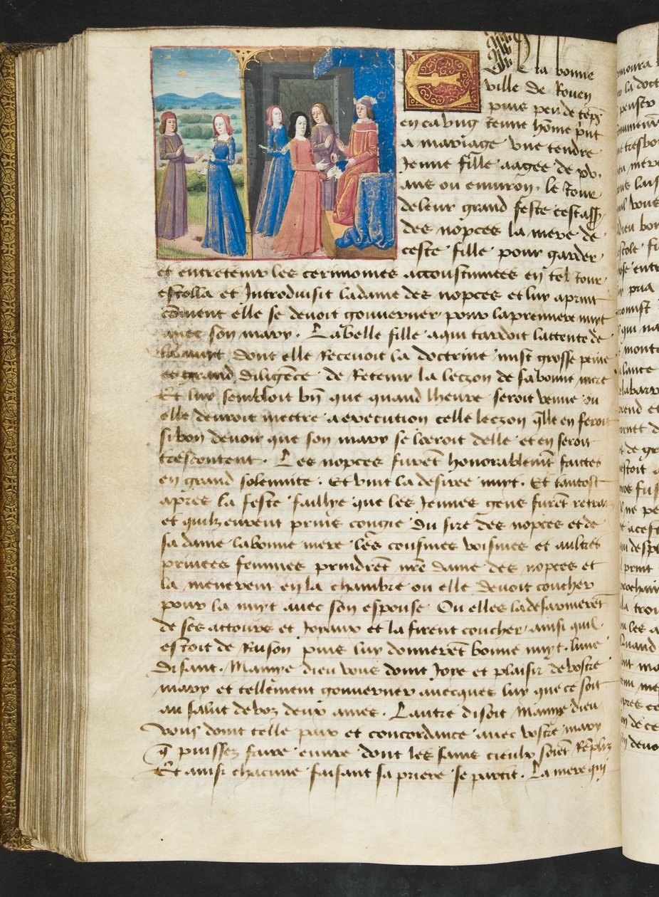 Pagina da Cent Nouvelles Nouvelles, c.1461-62 da French School