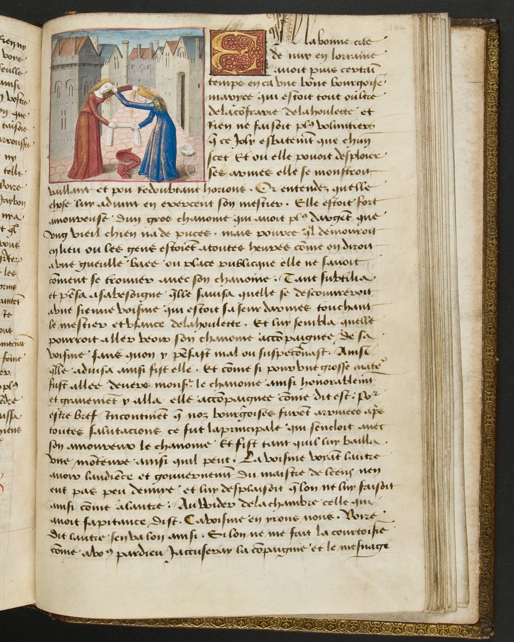 Pagina da Cent Nouvelles Nouvelles, c.1461-62 da French School